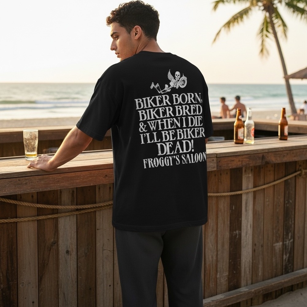 Gildan Froggy's Saloon Daytona Beach Biker T-Shirt XL Black Pocket Graphic Tee